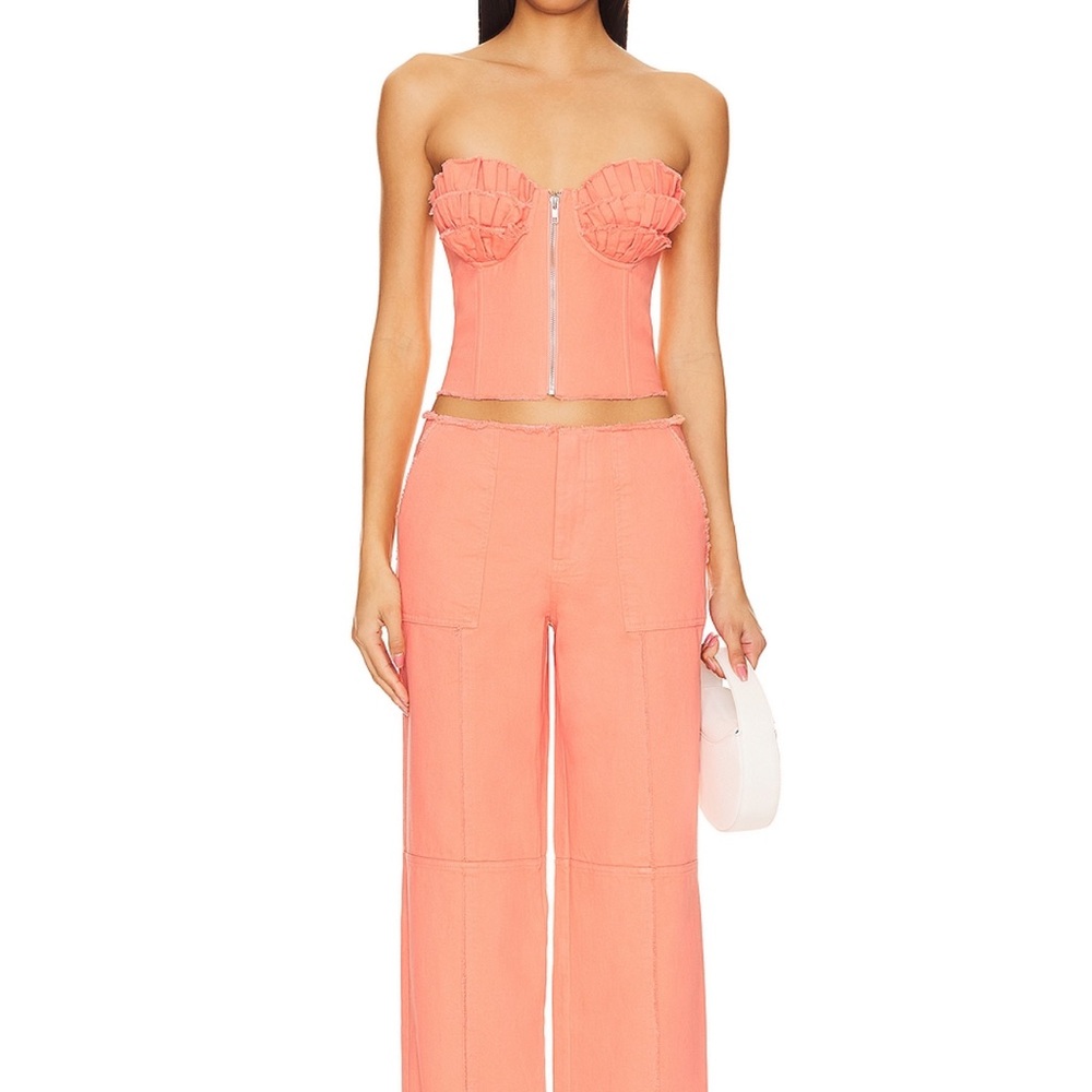 X Anja Dujakovic Bruna Bustier Top in Soft Orange